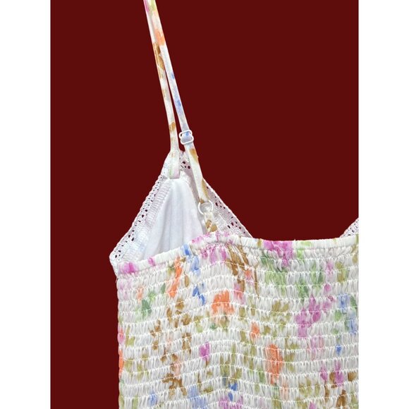 Rue 21 - Women's Summer Sleeveless High Low Hem Ruffle Floral Dress - White - XS - Picture 16 of 16